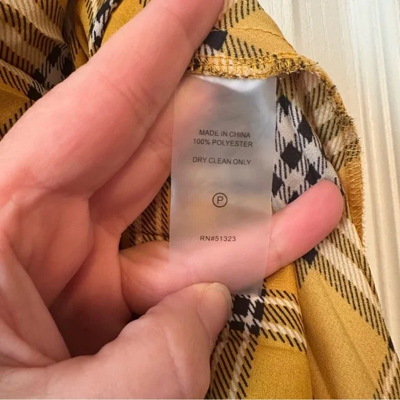 Vince Camuto Mustard Plaid A-Line Skirt - Picture 4 of 4